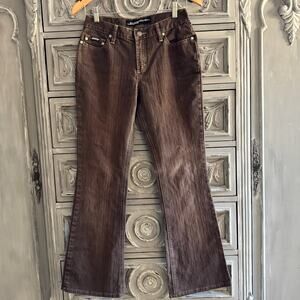 Vintage Y2K Stephen Hardy Squeeze Low Rise Boot Cut Stretch Jeans Brown Sz 5/6